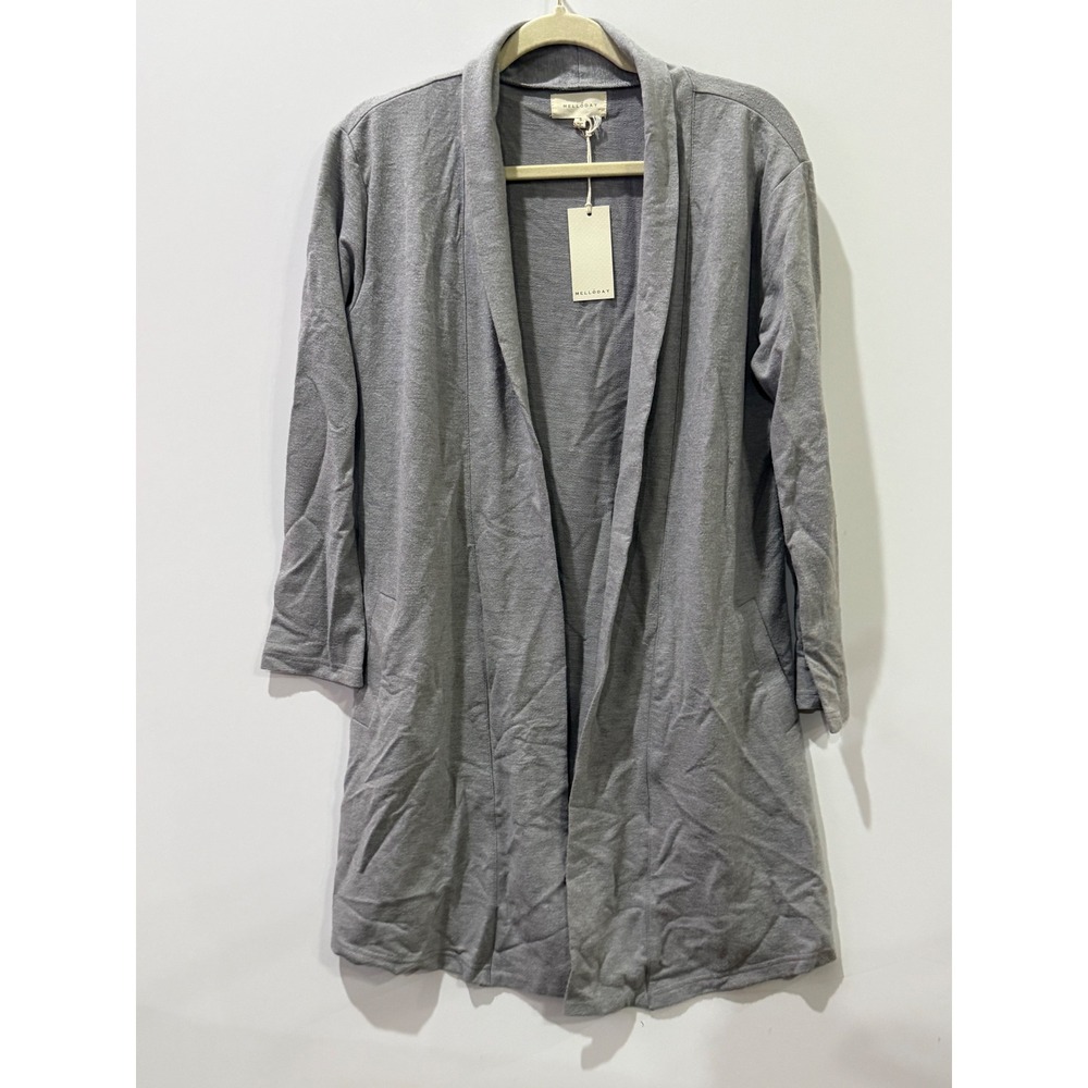 Melloday Cardigan Women Small Gray New Open Front Longline Knit Duster Pockets